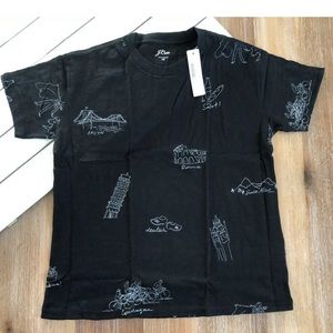J Crew Destination T Shirt Black NYC Rome London